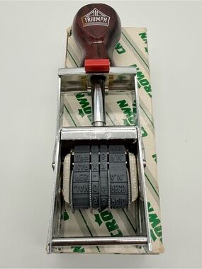 VINTAGE CROWN TRIUMPH SELF INKER STAMPER #121 MONTH DATE STAMPERS 1980s-90s NOS
